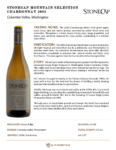 2022 StoneCap Mountain Selection Chardonnay – Fact Sheet