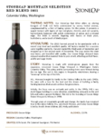 2021 StoneCap Mountain Selection Red Blend – Fact Sheet