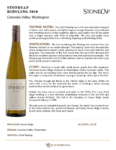 2020 StoneCap Riesling – Fact Sheet