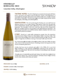 2022 StoneCap Riesling – Fact Sheet