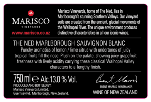 The Ned Sauvignon Blanc – Back Label – Non-Vintage