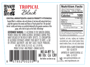 Tropical Black Semi Sweet – Back Label