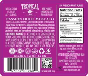 Tropical Lux Passion Fruit – Back Label