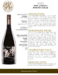 2020 Two Angels Petite Sirah – Fact Sheet