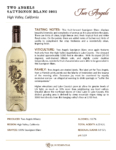 2021 Two Angels Sauvignon Blanc – Fact Sheet
