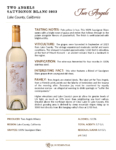 2023 Two Angels Sauvignon Blanc – Fact Sheet