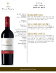 2018 Vila Nova Douro Red – Fact Sheet