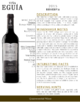 2015 Viña Eguía Reserva – Fact Sheet