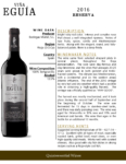 2016 Viña Eguía Reserva – Fact Sheet