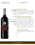 2018 Vino dei Fratelli Chianti – Fact Sheet