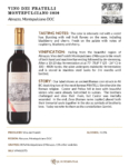 2020 Vino dei Fratelli Montepulciano d’Abruzzo – Fact Sheet