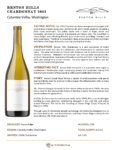 2023 Benton Hills Chardonnay – Fact Sheet