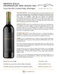 2022 Benton Hills Proprietary Red Blend – Fact Sheet