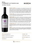 2023 Elsa Bianchi Cabernet Sauvignon – Fact Sheet