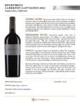 2021 Eponymous Cabernet Sauvignon – Fact Sheet
