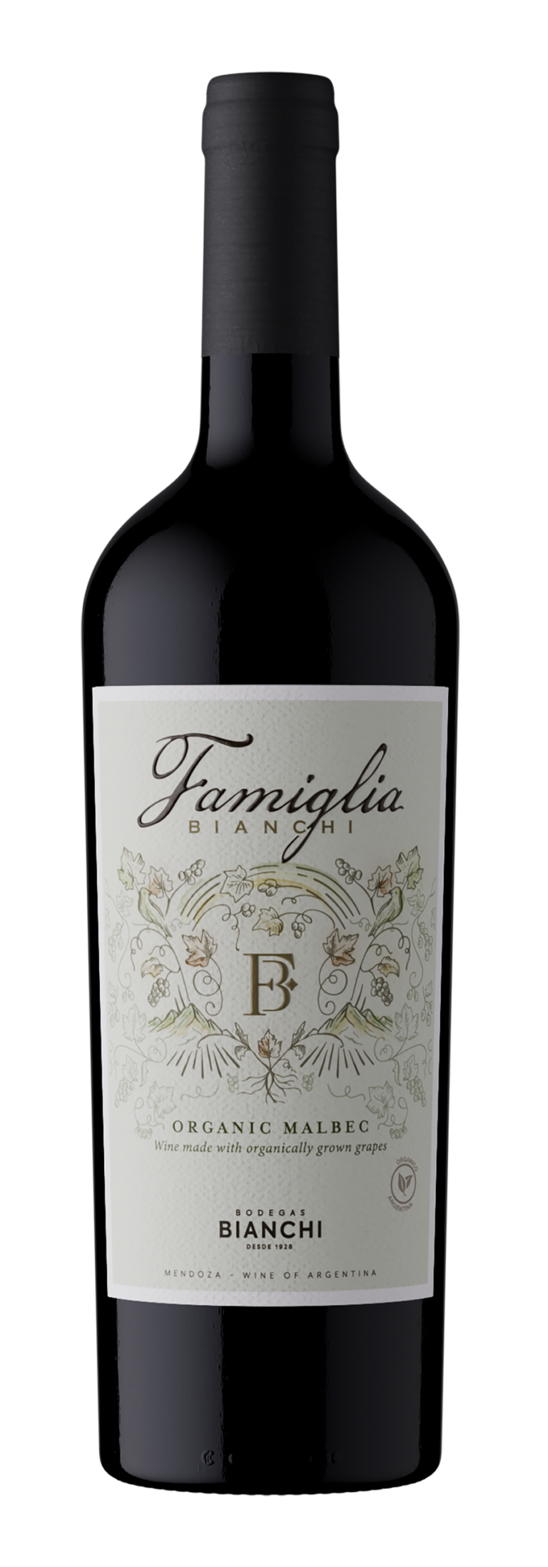 Famiglia Bianchi Malbec, Made with Organic Grapes - Bottle - 2023 Vintage & After