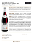 2023 Georges Duboeuf Beaujolais-Villages – Fact Sheet