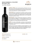 2022 Gran Famiglia Bianchi Malbec – Fact Sheet