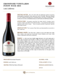 2022 Ironstone Pinot Noir – Fact Sheet