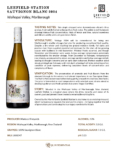 2024 Leefield Station Sauvignon Blanc – Fact Sheet