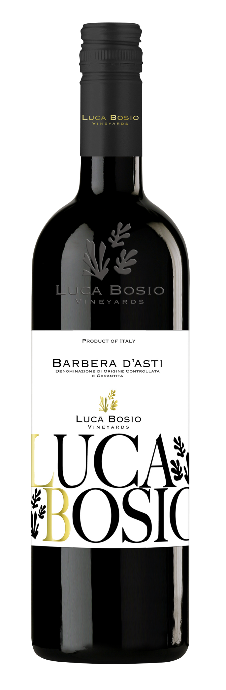 Luca Bosio Barbera d’Asti DOCG - Bottle - Black Screw Cap Capsule