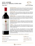 2019 Luis Alegre Finca La Reñana Tinto – Fact Sheet
