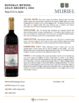 2016 Muriel Gran Reserva – Fact Sheet