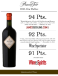 2020 Pascual Toso Alta Malbec – Accolades Sell Sheet