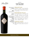 2020 Pascual Toso Alta Malbec – Fact Sheet