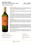 2023 Pascual Toso Estate Chardonnay – Fact Sheet