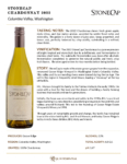 2022 StoneCap Chardonnay – Fact Sheet