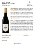 2023 Viña Eguía Tempranillo – Fact Sheet
