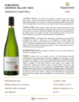 2022  Simonsig Chenin Blanc – Fact Sheet