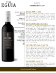 2020 Viña Eguía Tempranillo – Fact Sheet