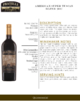 2017 Vino dei Fratelli American Super Tuscan Blend – Fact Sheet