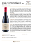 2022 André Brunel Châteauneuf-du-Pape Les Cailloux Rouge – Fact Sheet