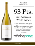 2022 Benton Hills Pinot Gris – 93 points, Tasting Panel – Accolade Sell Sheet